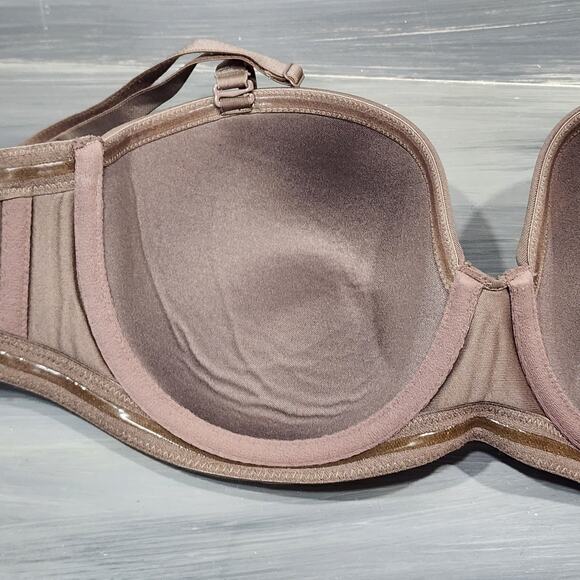 Wacoal Bra 36D Red Carpet Full Figure Underwire Strapless Bra 854119 Cocoa - Picture 7 of 8